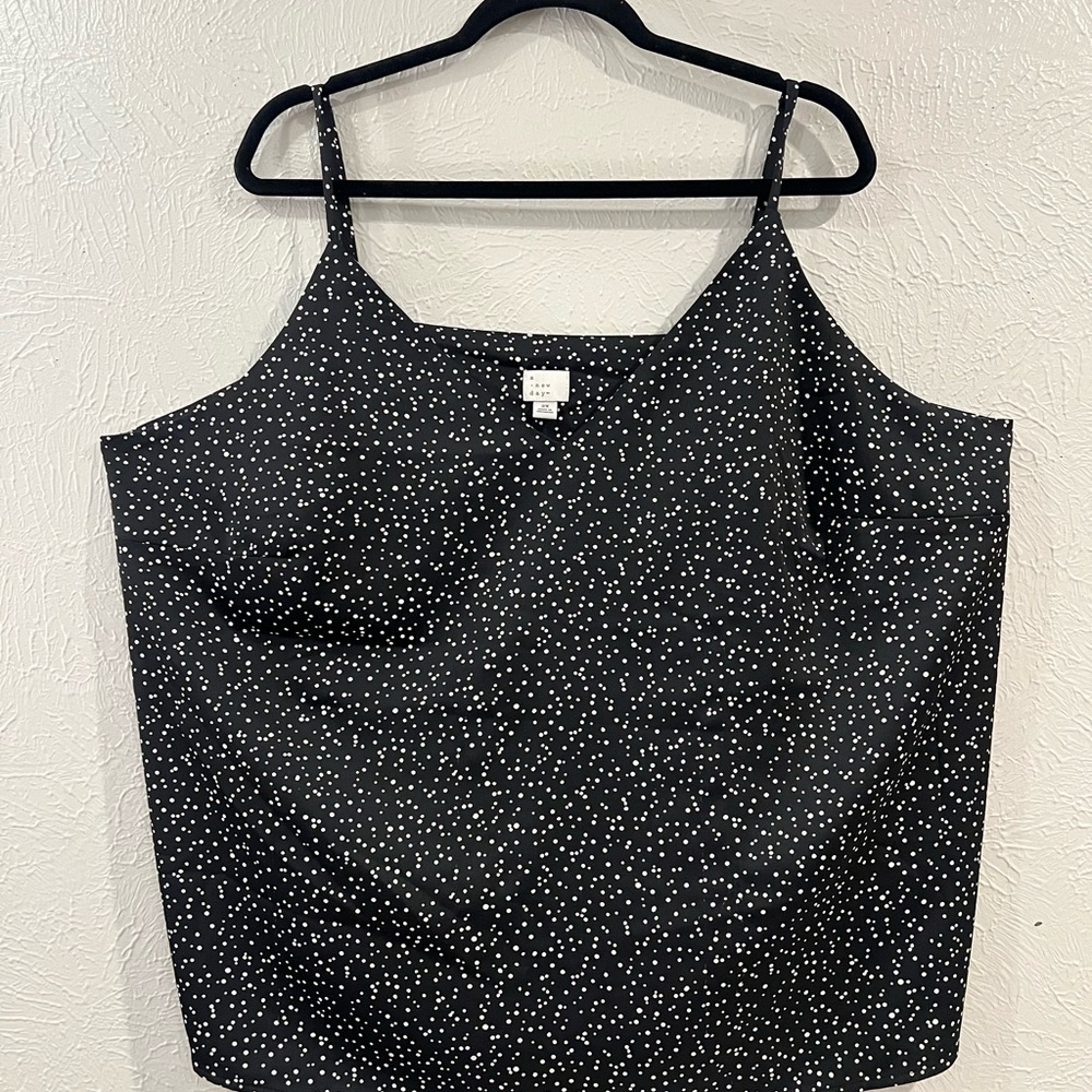 a new day Black and White Speckled Camisole
